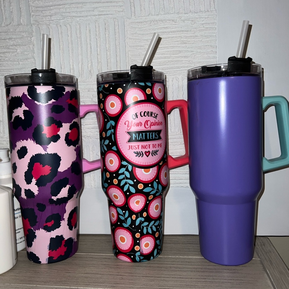 Sip N Style 40oz Insulated Tumblers - Pink & Purple Mix (Set of 3)